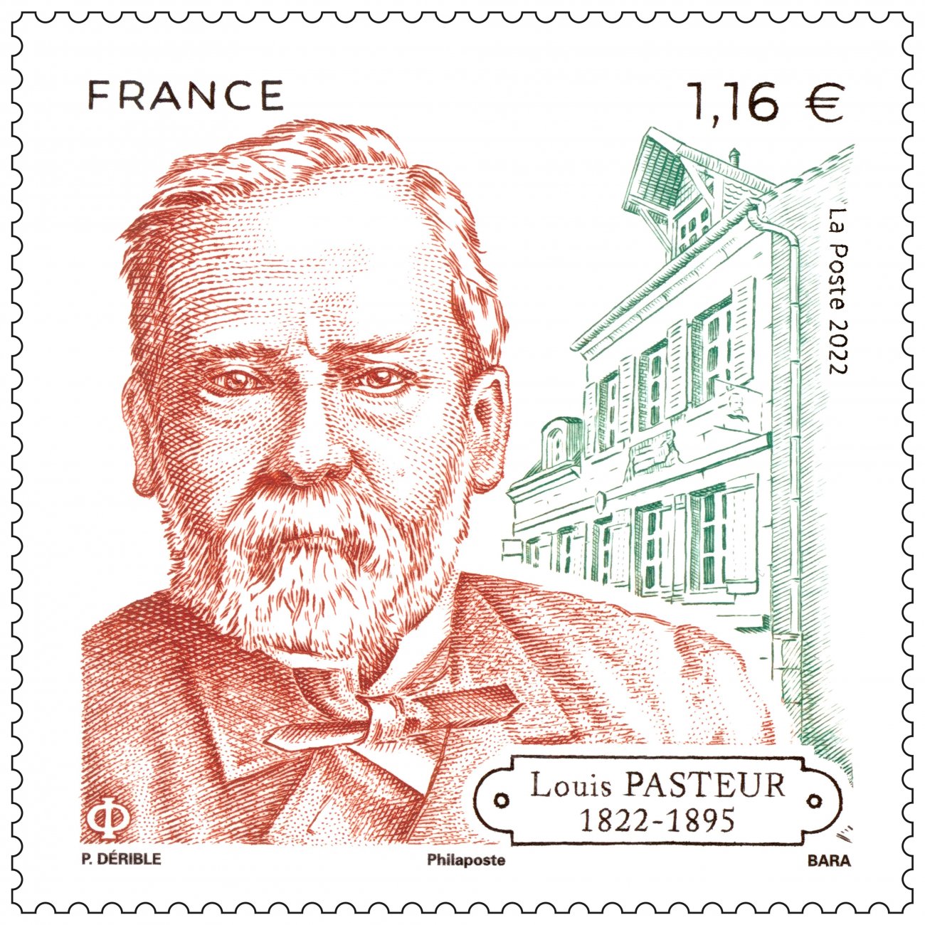 Timbre - Louis Pasteur - 2022 - Institut Pasteur Timbre - Louis Pasteur - 2022 - Institut Pasteur