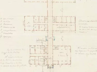 Plan du projet de construction de l'Institut Pasteur en 1886
