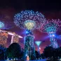 Photographie de nuit, jardin de la baie de Singapour