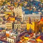 Photo illustrative, soleil couchant sur la ville de Guanajuato, Mexique