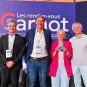 De gauche à droite : Thierry Braine-Bonnaire, Directeur du Carnot Climadapt, Vincent Poher, CEO de la startup Biocellis, Sophie Goyard et Thierry Rose, chercheurs à lInstitut Pasteur