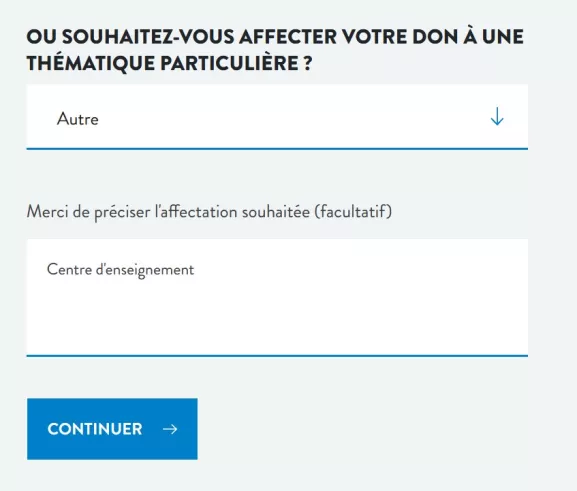 Affectation don Centre d'enseignement