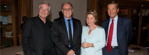 Pierre Arditi, Fernando Arenzana, Françoise Canetti et Christian Bréchot à l’Institut Pasteur, le 30 septembre. ©Institut Pasteu