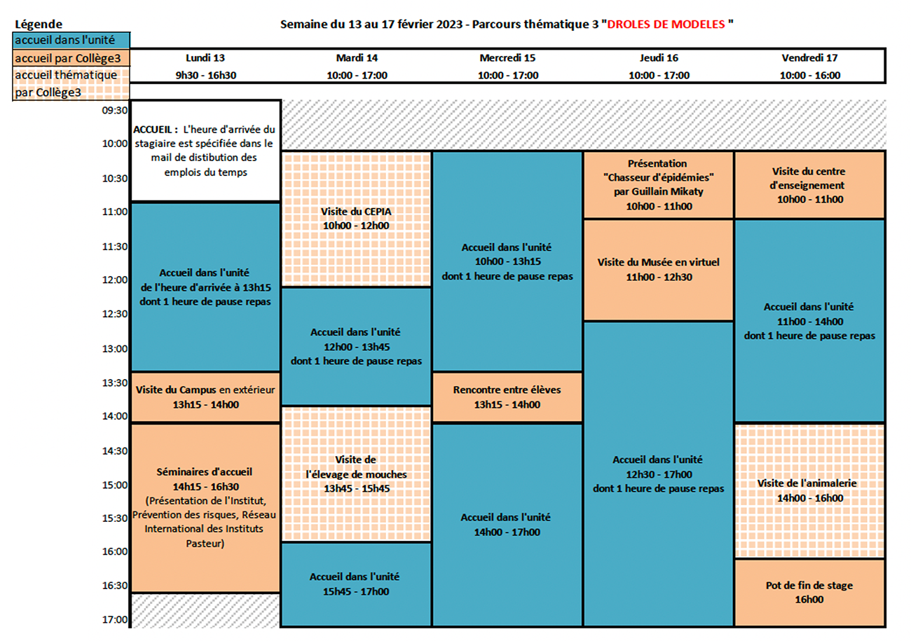 Parcours thématique - Stage de 3ème à l'Institut Pasteur