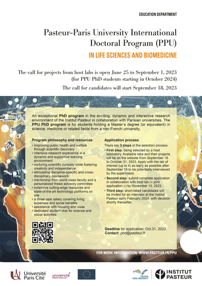 Pasteur-Paris University International Doctoral Program (PPU) 