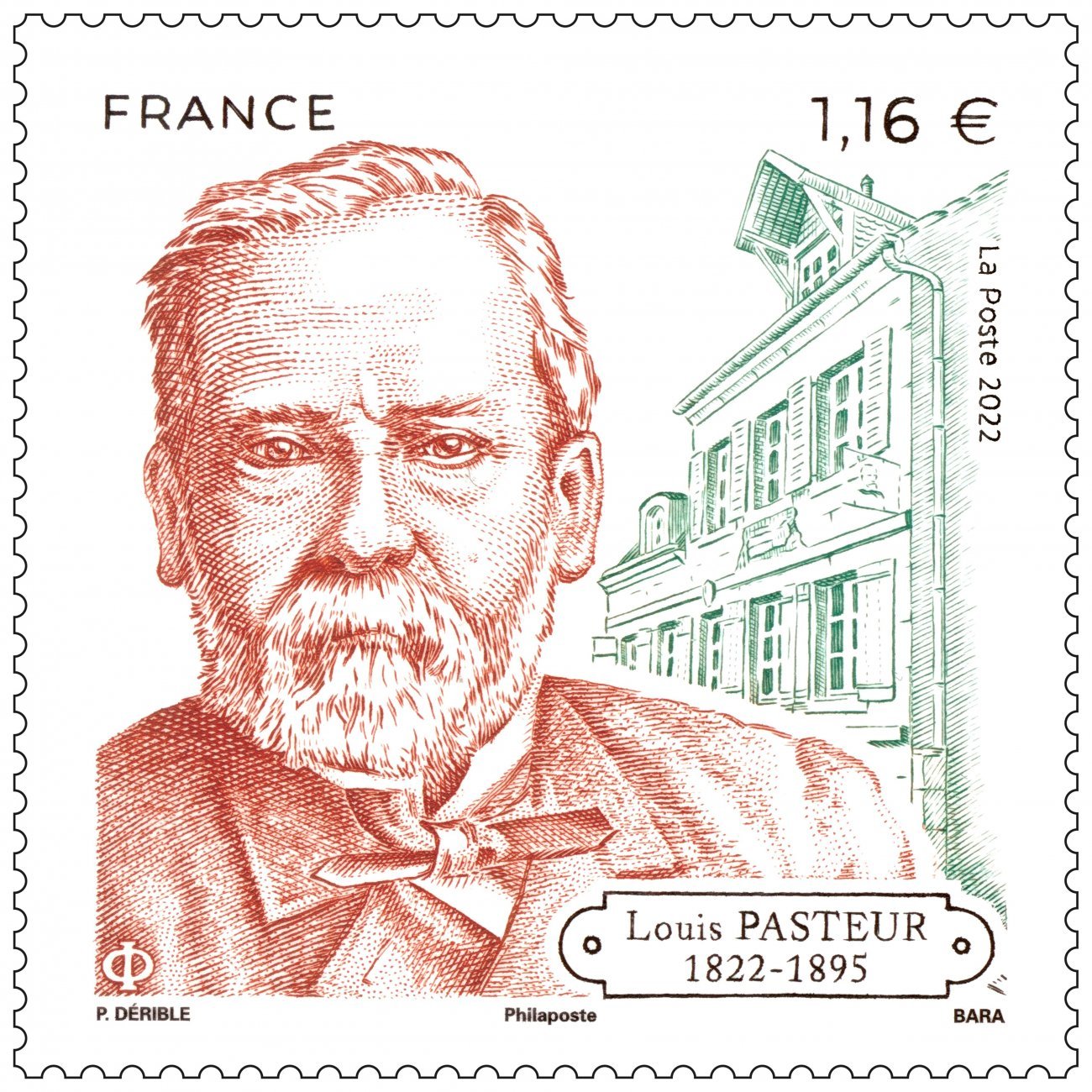 Timbre - Louis Pasteur - 2022 - Institut Pasteur