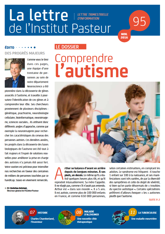 Lettre Institut Pasteur - Autisme