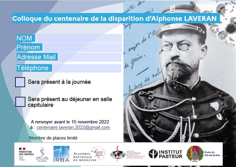 Colloquium for the centenary of Alphonse Laveran's death | Institut Pasteur