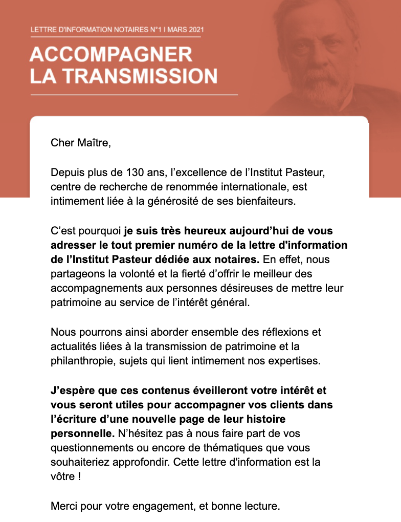 Lettre d’information notaires n°1, mars 2021