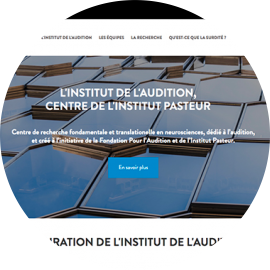 Site Web de l'Institut de l'audition - Institut Pasteur